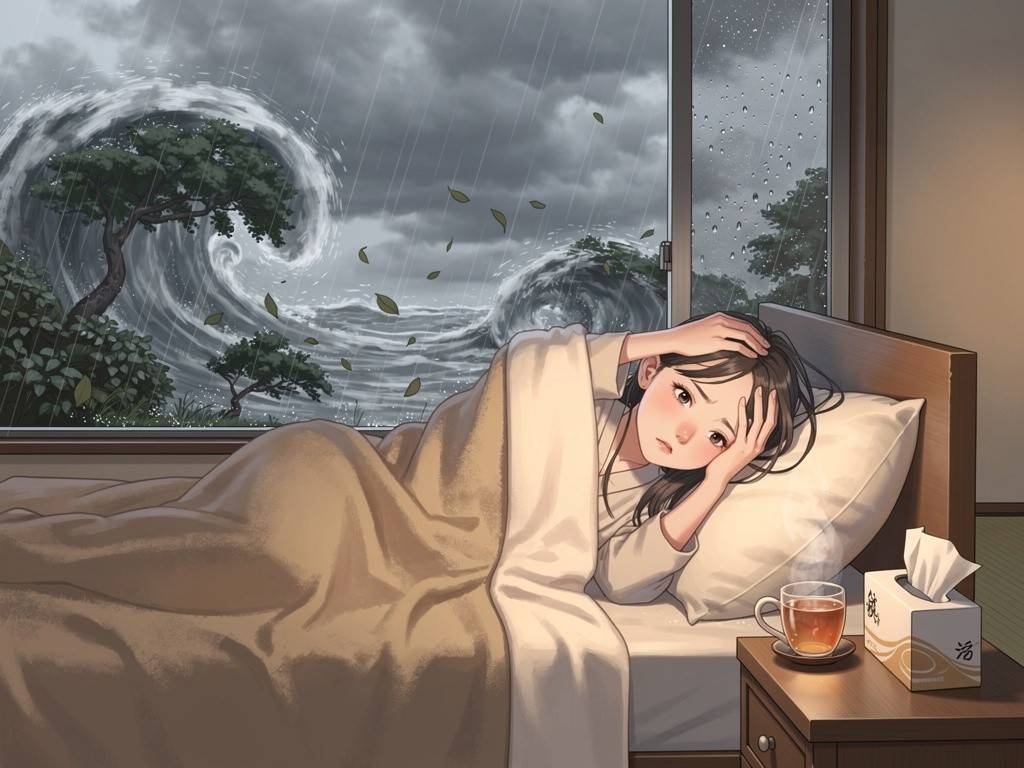 台風９号🌀気象病や天気による身体の不調